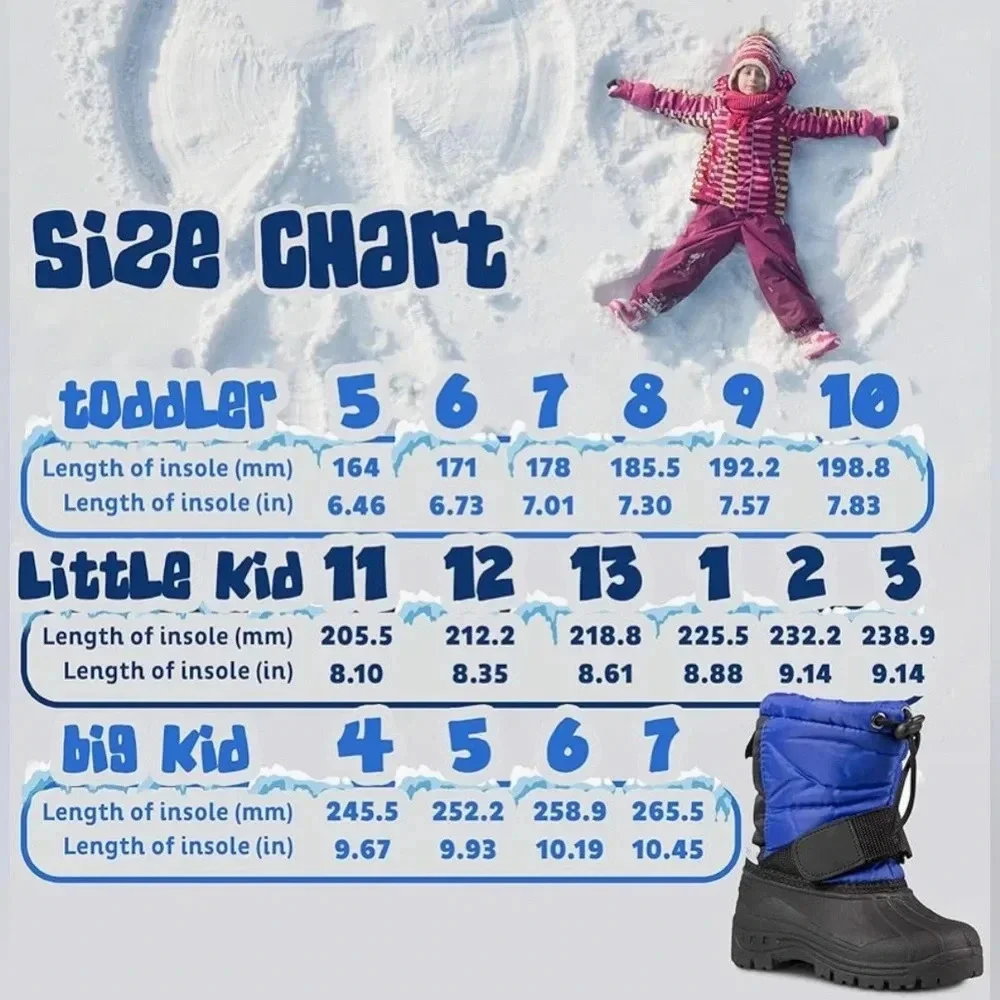 Zoogs Toddler Blue and Black Snow Boots with fleece lining Size 5